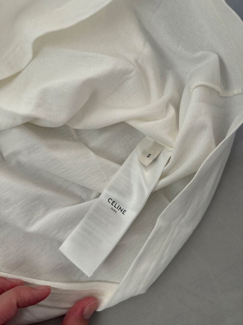 CELINE ロゴ Tシャツ Sサイズ ホワイト