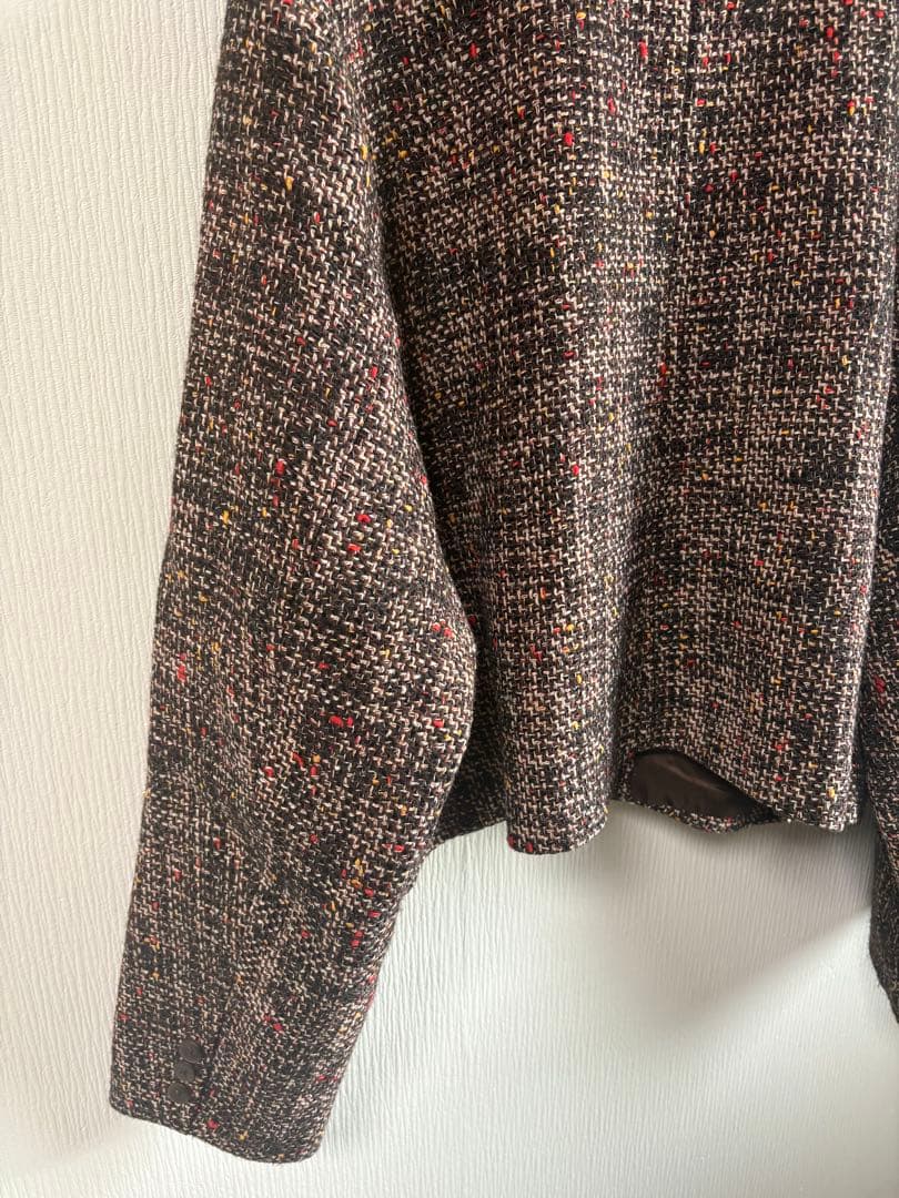 【極美品】アンティカantiqua クラシカル ツイードジャケット ショート丈