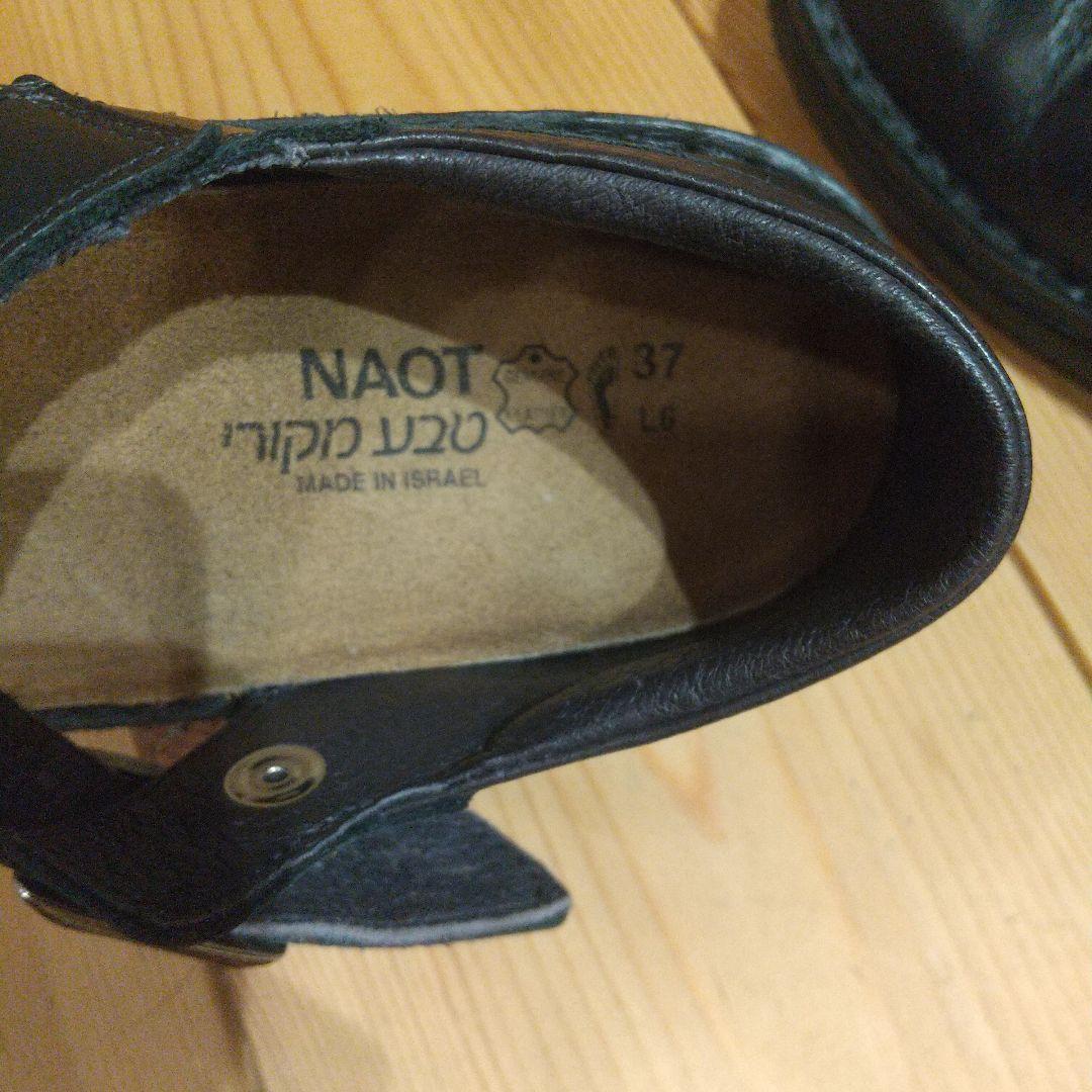 専用 黒 レザー フラットシューズ ナオト オルガ 37 オケージョン