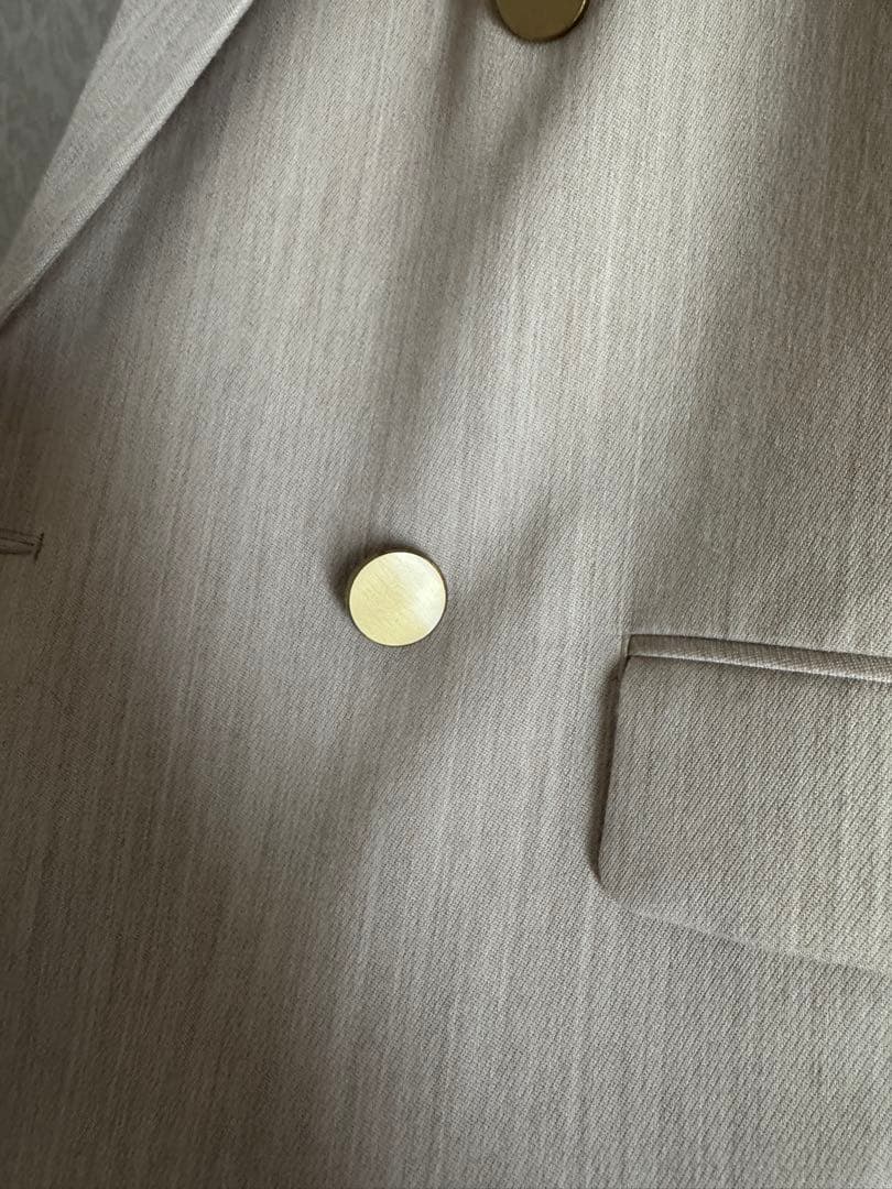 NOBLE ベージュ ダブルブレスト テーラードジャケット　38size