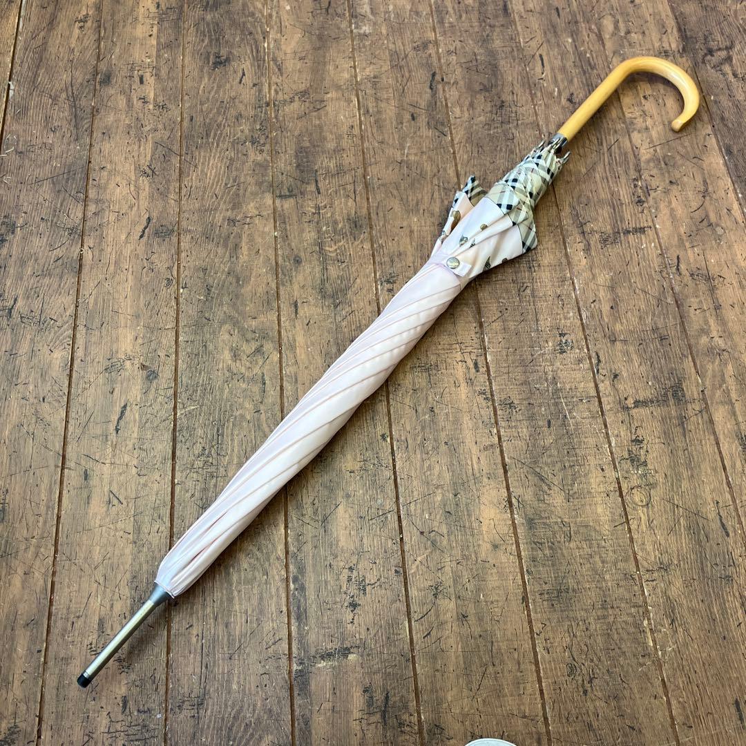 バーバリー チェック柄 クマ ベア 長傘 雨傘 傘 アンブレラ レディース