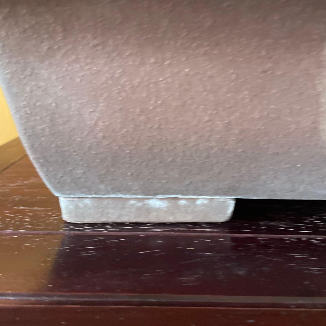 【落款あり】盆栽鉢 常滑 山秋造 松泉焼 紫泥 長方外縁泥物 43cm