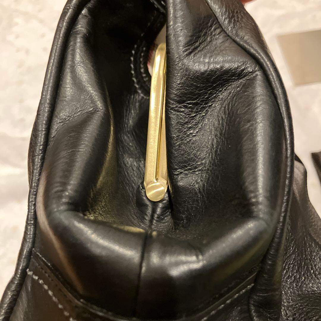 美品　COACH 黒 レザー ワンショルダーバッグ 半月　ストラップ付　保存袋