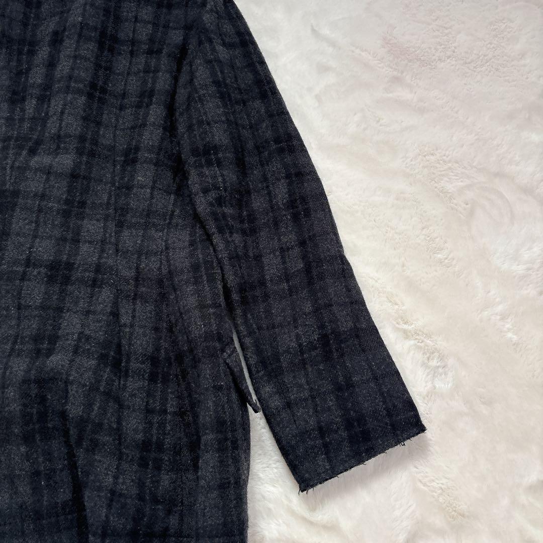 ヨウジヤマモト プリュスノアール ウール ヘム ジャケット サイズ 2 チェック