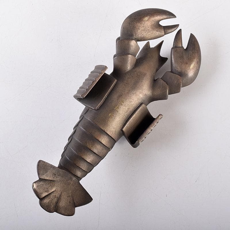 ブロンズ　海老　ロブスター　紙鎮　置物　在銘　約476g　M　R8551