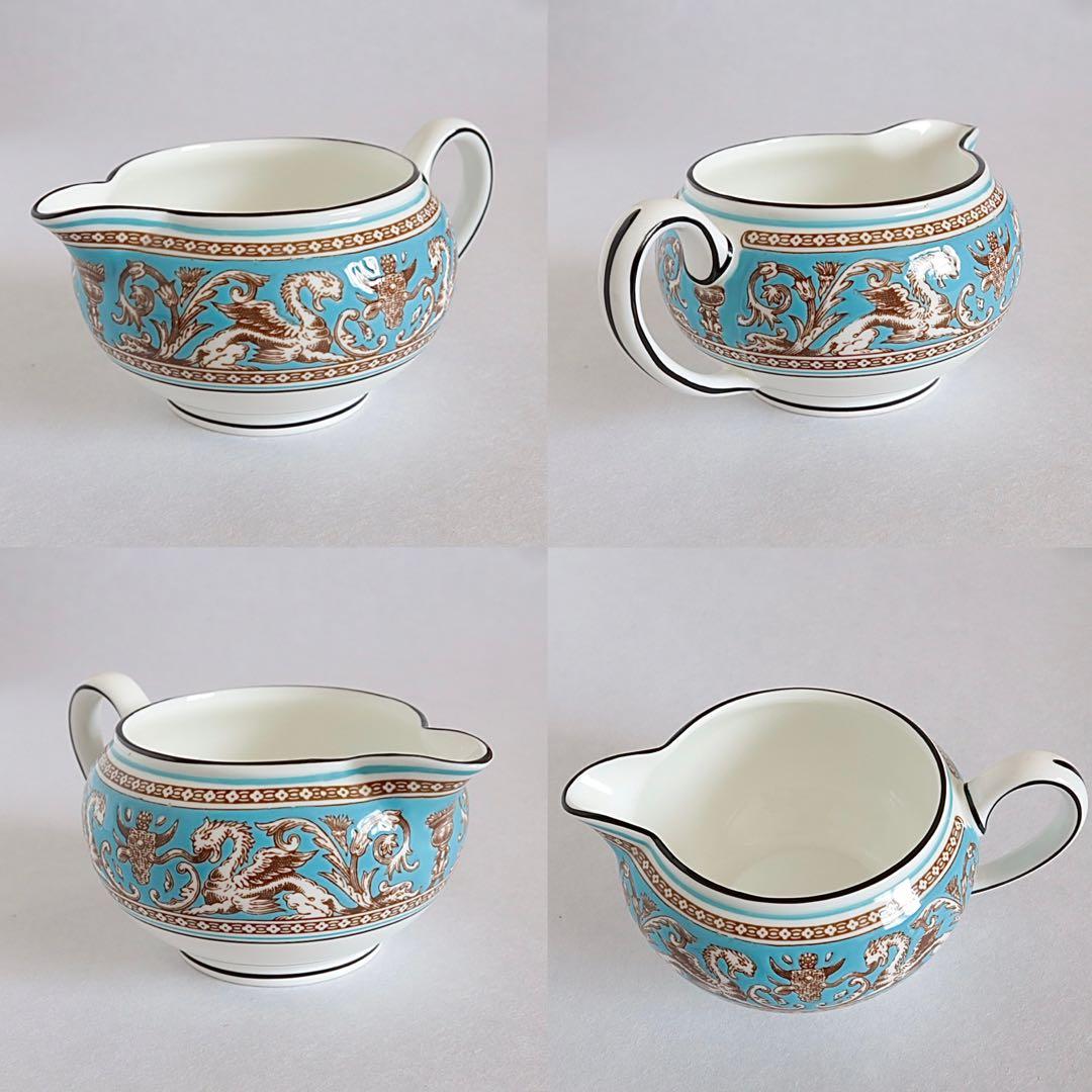 【美品】ウェッジウッド フロレンティーン ターコイズ トリオ ティーポットセット