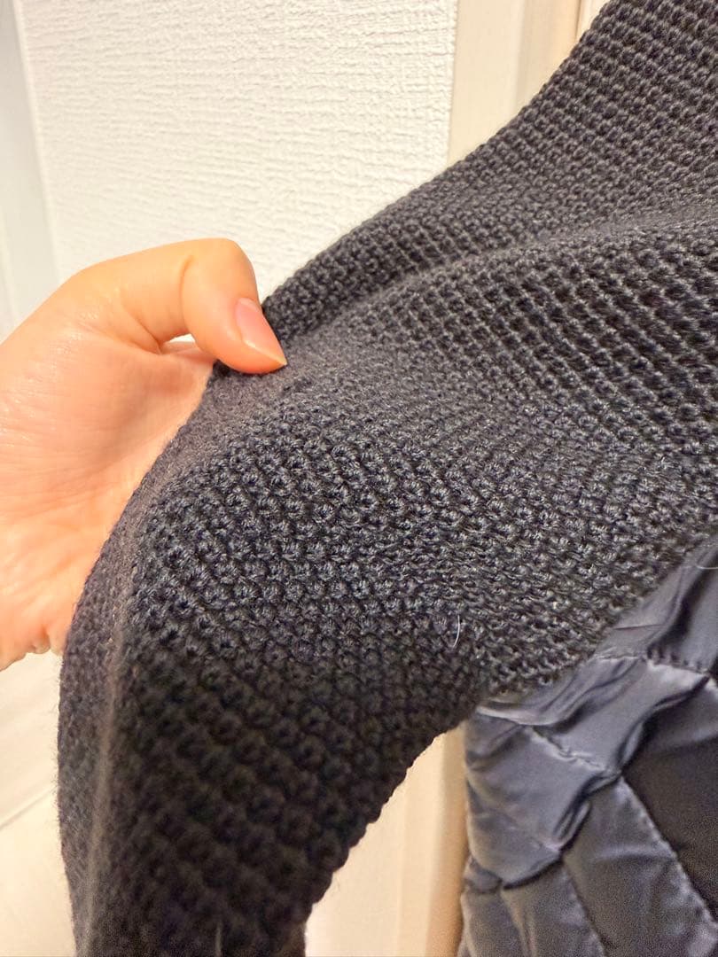 MONCLER ブラック ダウンカーディガン　カーディガン【訳あり】