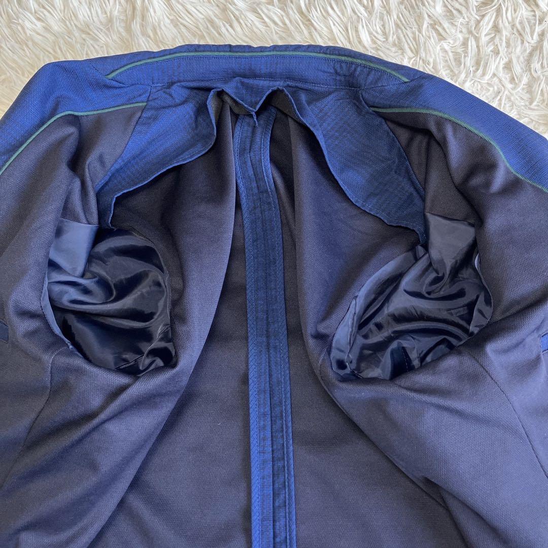 ◎人気デザイン ZARA ブルー系スーツ 軽量 チェック柄 ロゴプレートL 1