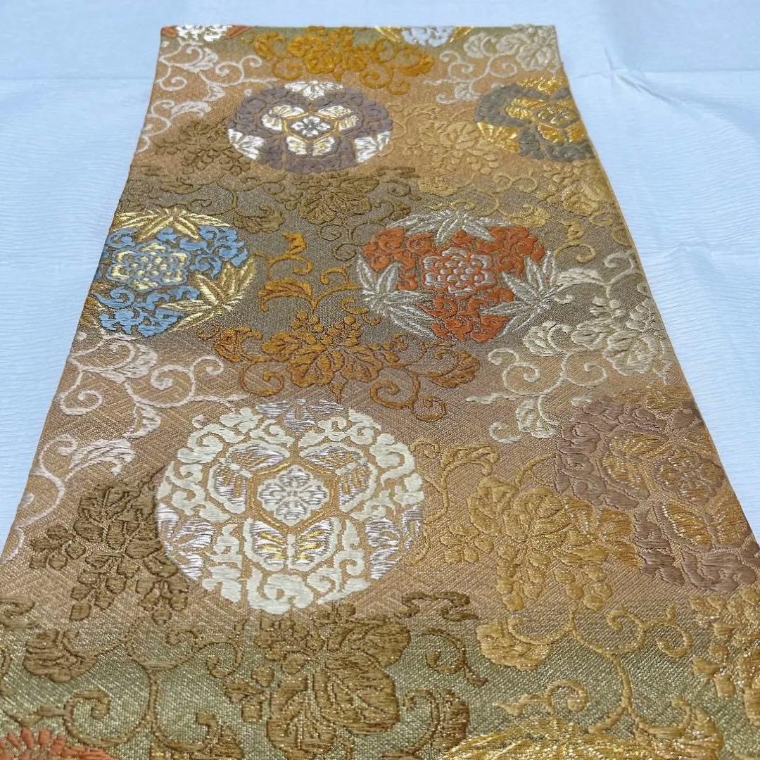 誉田屋源兵衛　袋帯　純金　有職花唐草文　西陣織　正絹　金銀糸　帯屋源兵衛　逸品