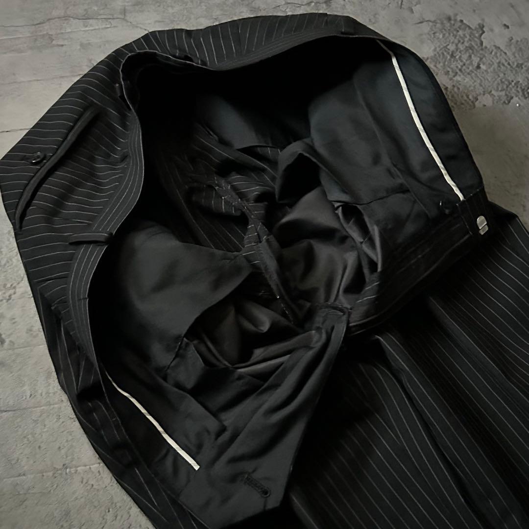 極美品 五大陸 ゴタイリク ブラック セットアップスーツ ピンストライプ A5