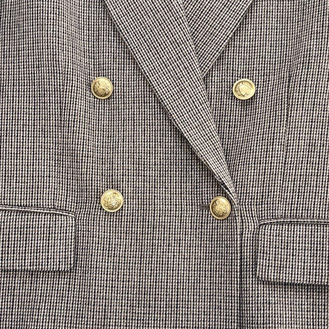 ミラ オーウェン　チェック金釦ダブルブレストブレザー　今季25年