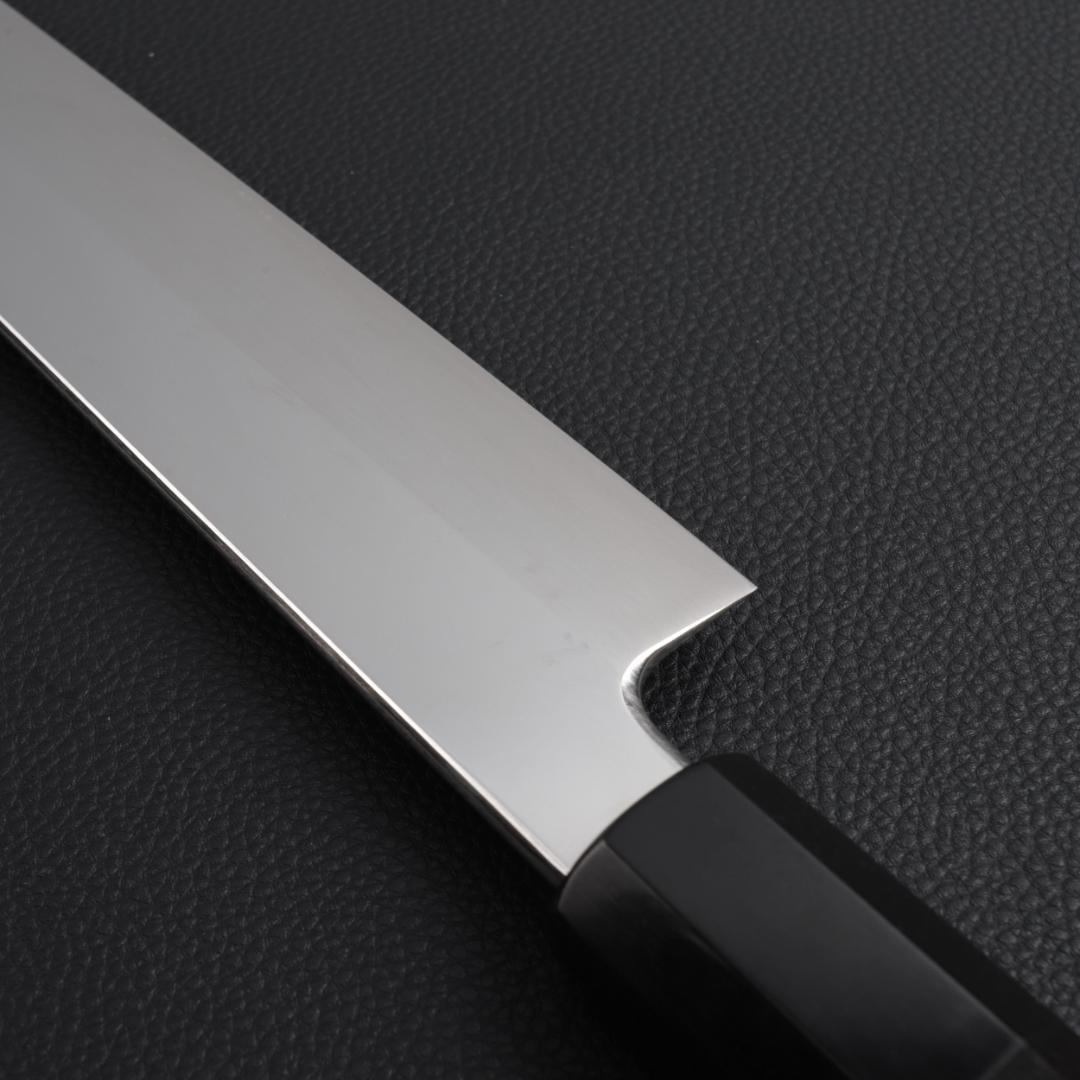 9824 切付柳刃包丁 尺一 刃は究極の切れ味 刺身包丁 黒檀黒水牛角八角柄