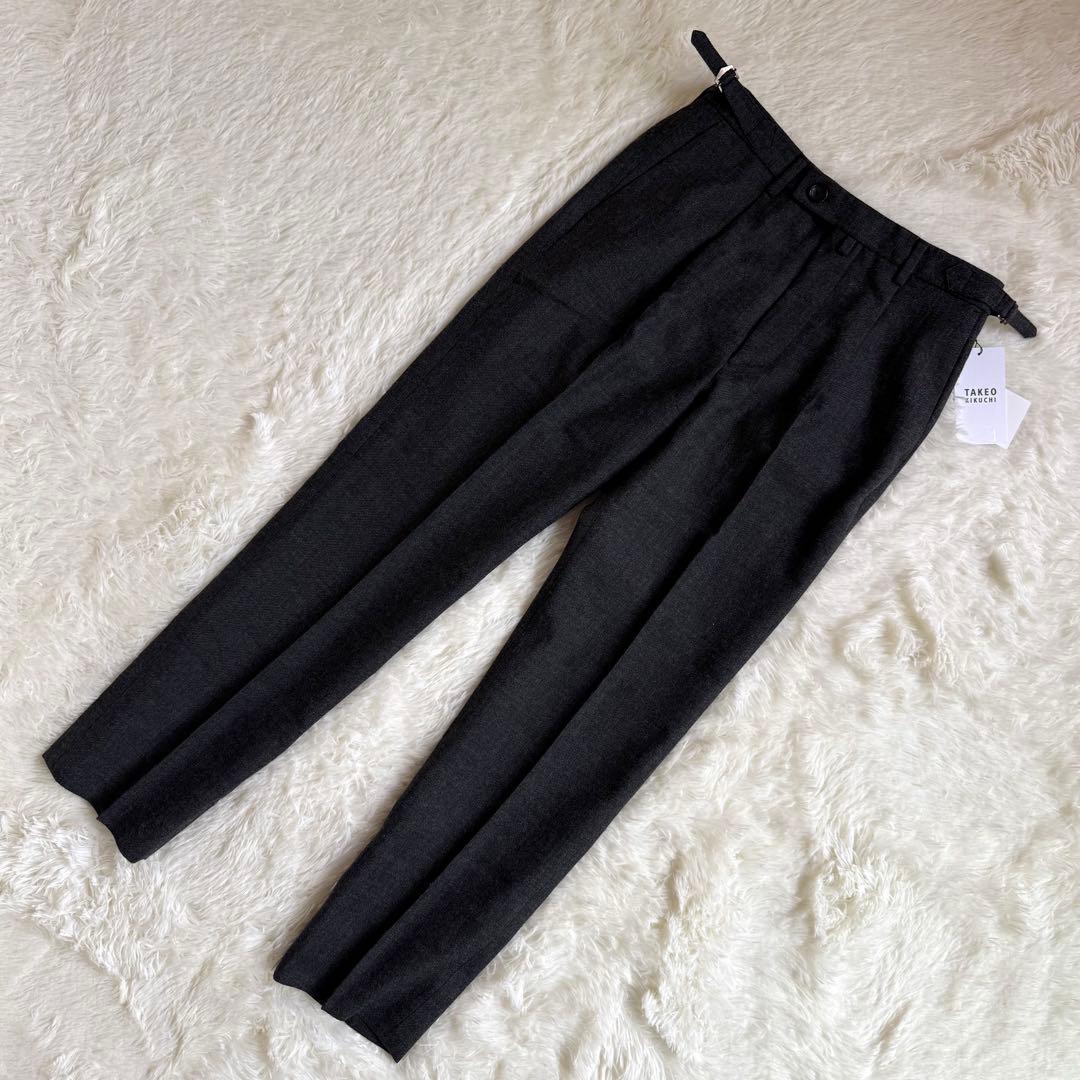 タケオキクチ⭐️ シェットランドウール パンツ グレー M スーツ スラックス