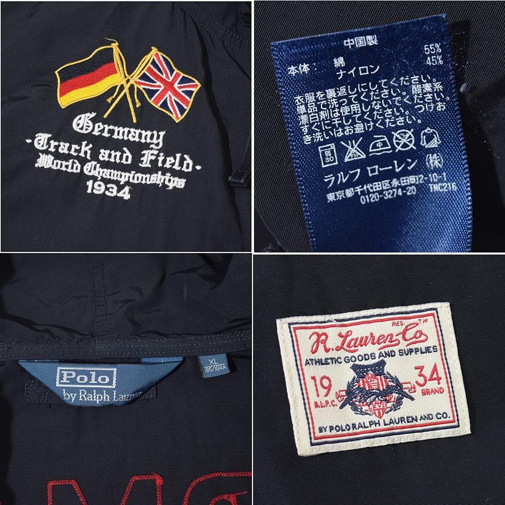 00s ラルフローレン GERMANY ビッグポニー デッキパーカー XL 黒