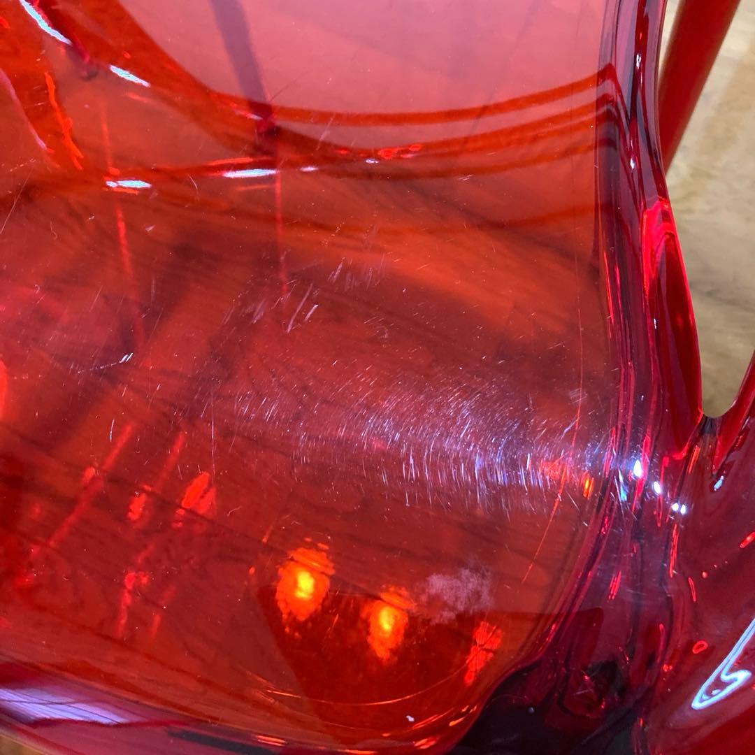 【椅子 クリアレッド】 2脚セット /ジェネリックチェア / ダイニングチェア