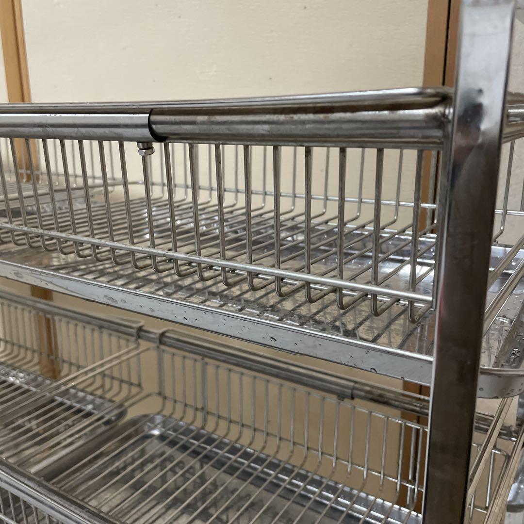 メタルラック❗️横幅伸縮❗️シンク上水切り2段/カゴ4個/