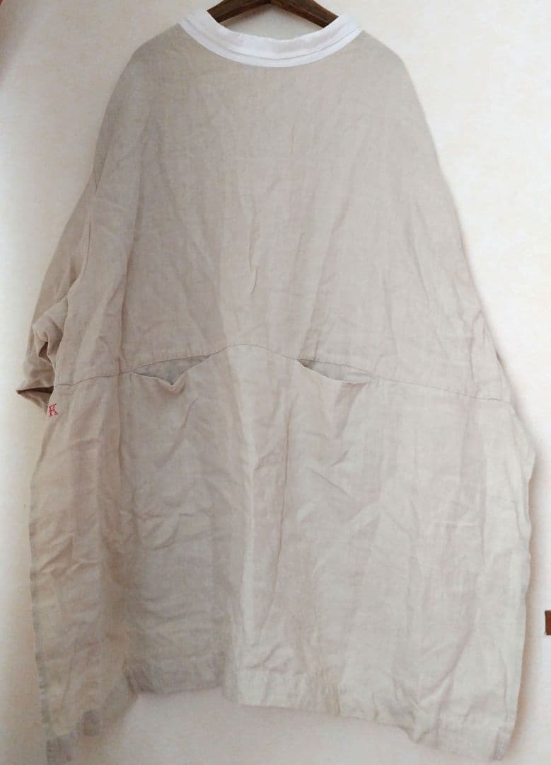 kapoc PONCHO 東炊き染めリネン プルオーバー ポンチョ ワケアリ