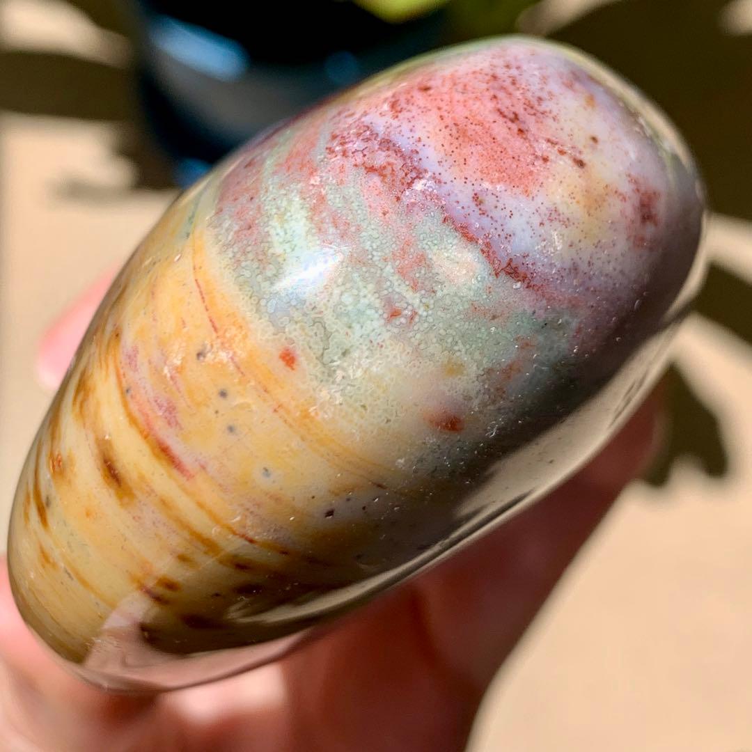 オーシャンジャスパー　フリーフォーム置物　虹色　マダガスカル産　天然石