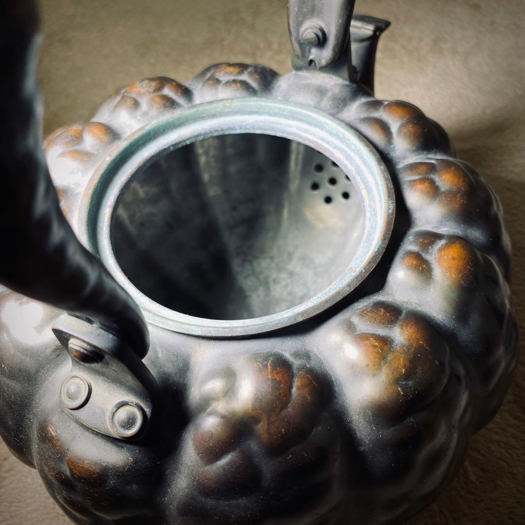 【古き良き日本の逸品】皆川堂の銅製かぼちゃ形薬缶　和のオブジェとして飾るも良し