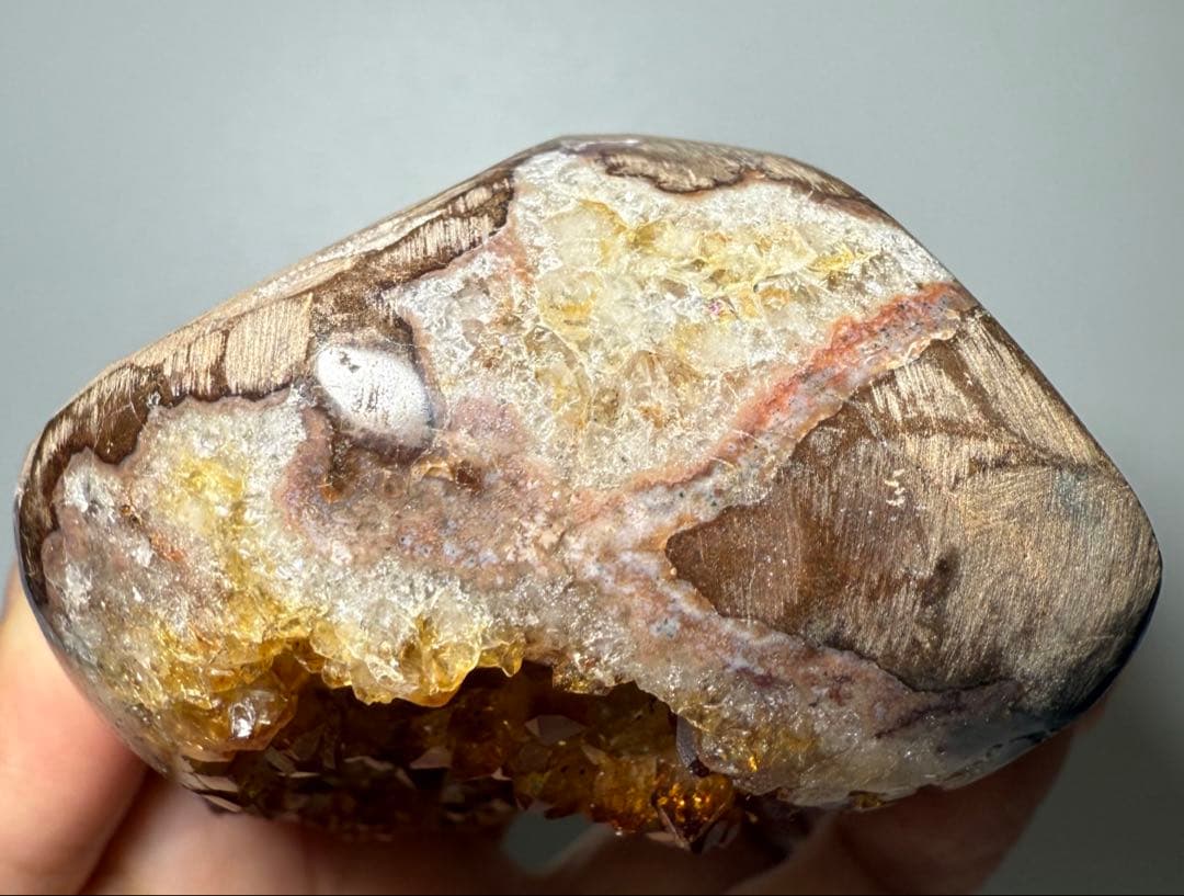 【約341g】シトリンクラスター　原石　天然石　シトリンドーム