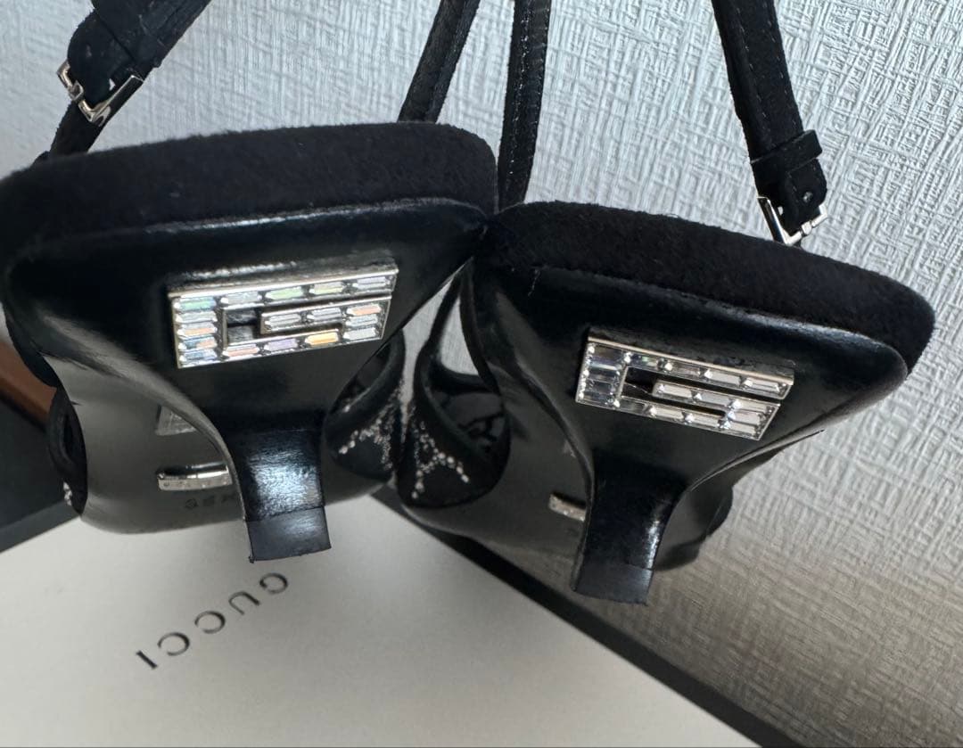 GUCCI GGスリングバックパンプス ブラック