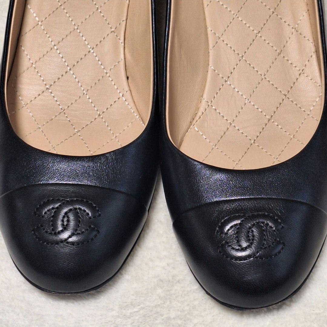 CHANEL ココマーク レザーパンプス 黒 36.5 イタリア製 G30239