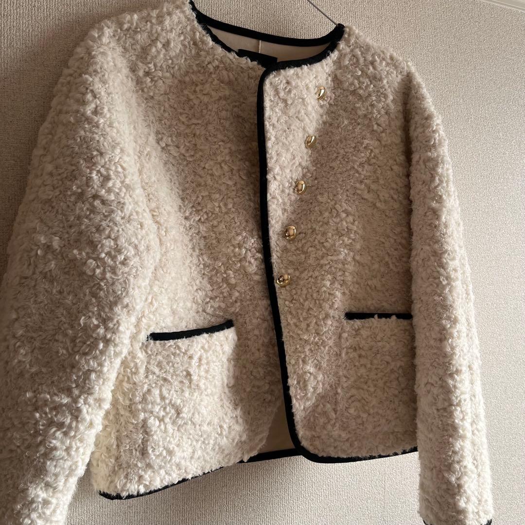 新品タグ付き　anuans ECOPEL パイピングボアジャケット　1サイズ