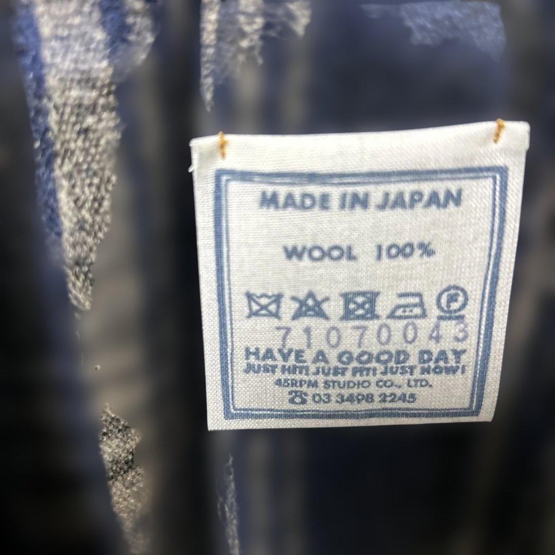 450 長袖カシュクールカーディガン グレー系 チェック柄