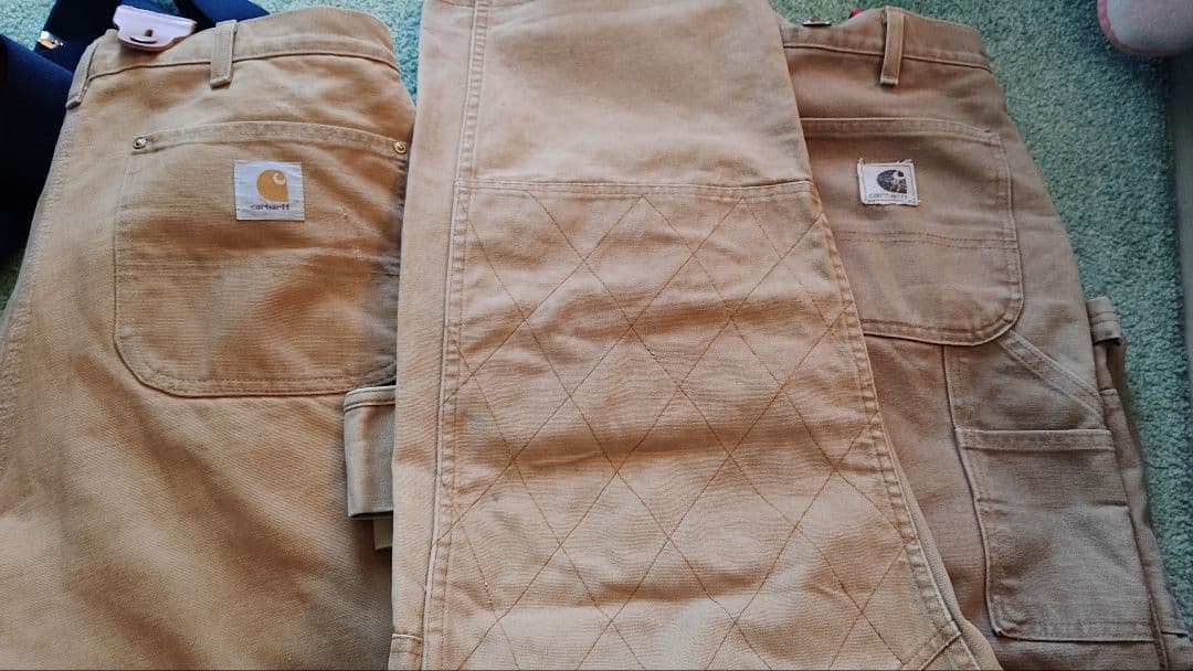 オーバーオール　ダブルニーカンガルーエプロン付き