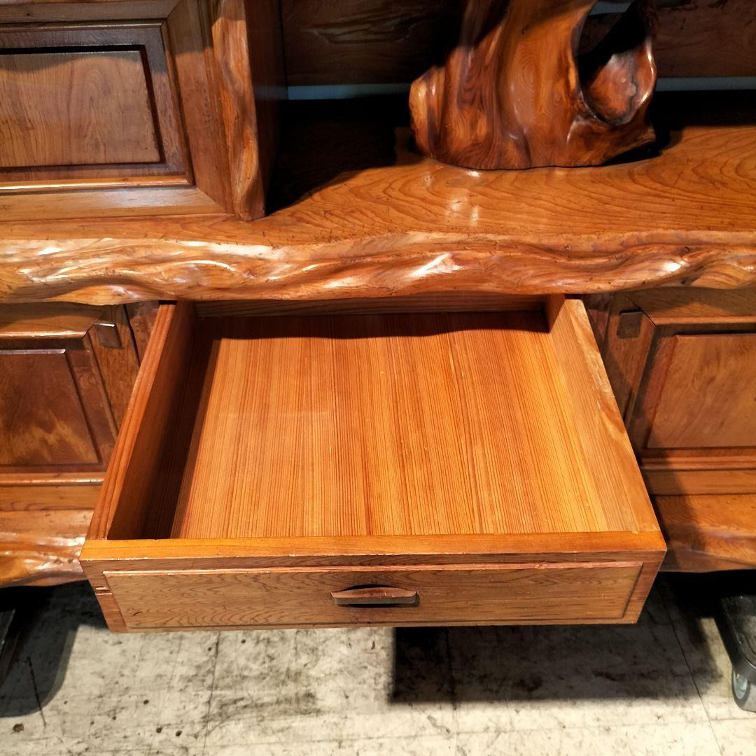 M●WS東名 希少 和ヴィンテージ 屋久杉 茶棚 飾り棚 サイドボード