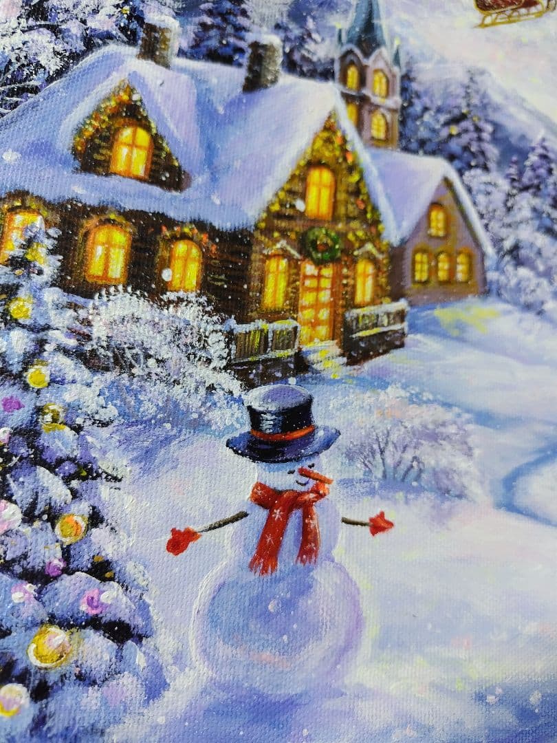 マ*Y様 【聖なる夜の贈り物】アクリル画 F6 風景画 絵画