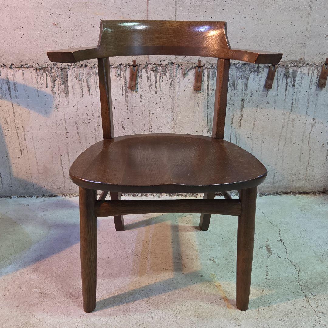 柏木工「ソフィー」 アームチェア 座面低め ダークブラウン ナラ材 2脚セット②