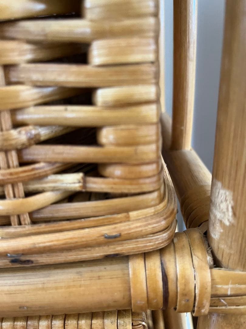 ラタン ５段 ラック 籐家具 引き出し 昭和レトロ