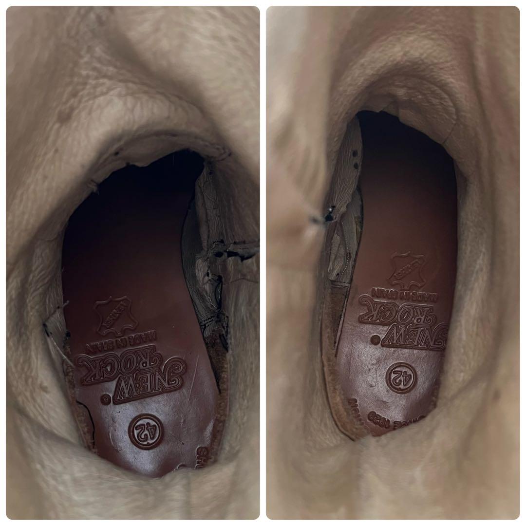 【美品】NEW ROCK/ニューロック　エンジニア ブーツ　スカル金具　厚底　黒