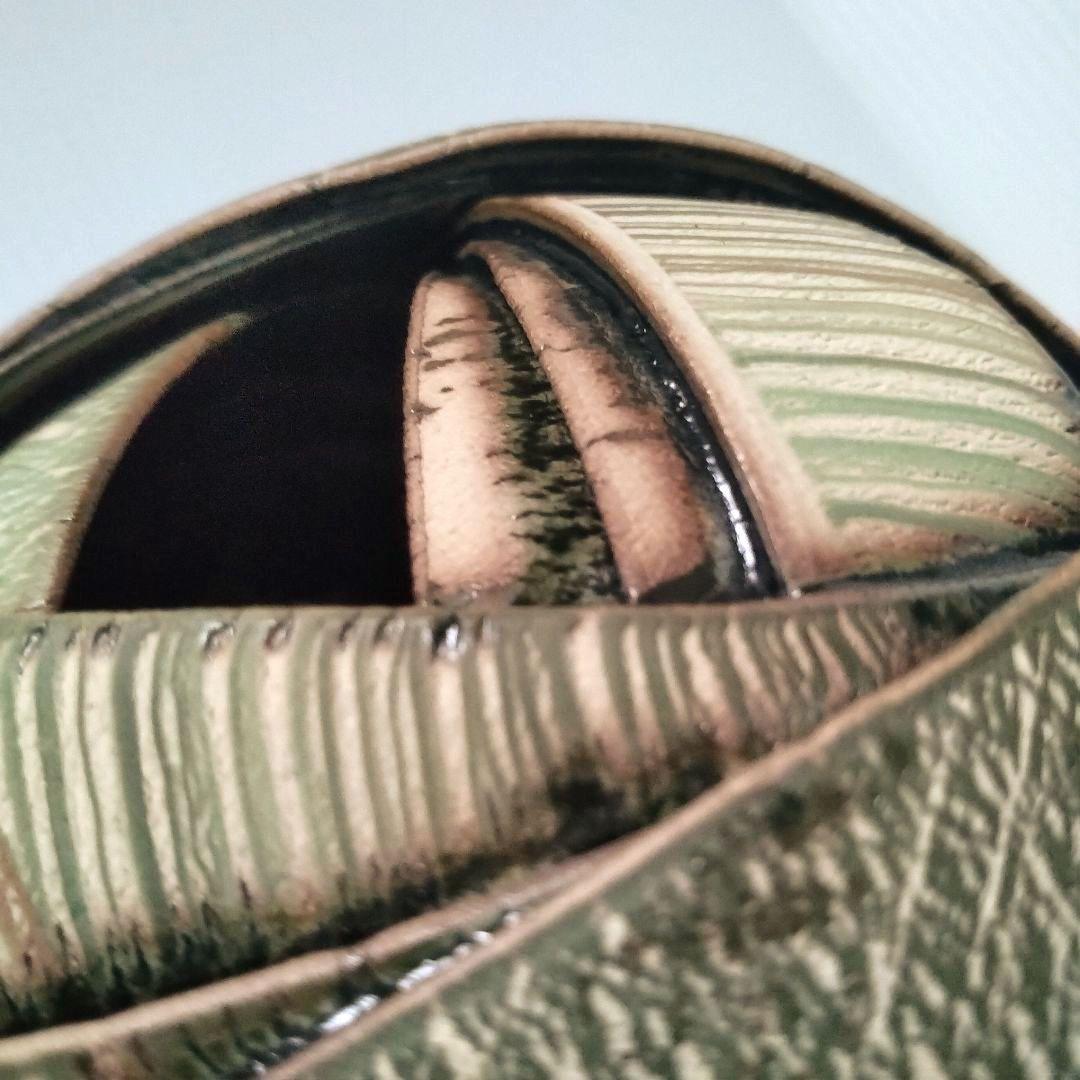 陶芸家 アーグネス・フス 「無限」 花器 フラワーベース 陶器 アート作品 希少