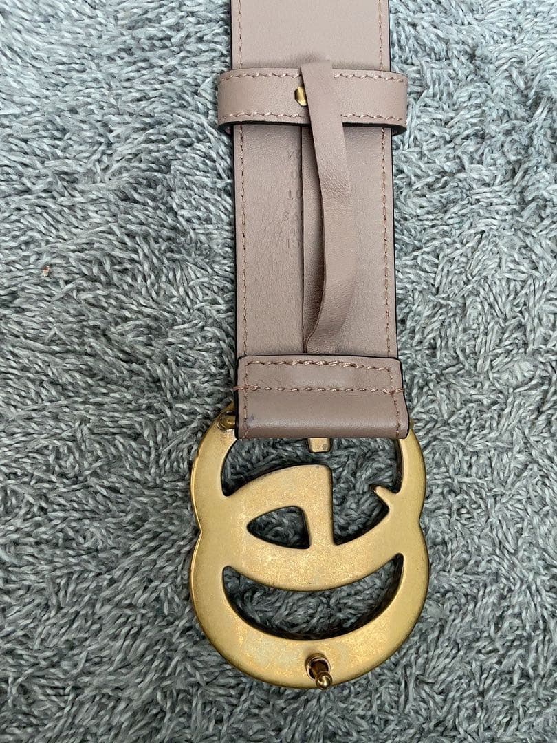 美品 GUCCI グッチGGロゴ ワイドベルト ブラウン 保存袋付き