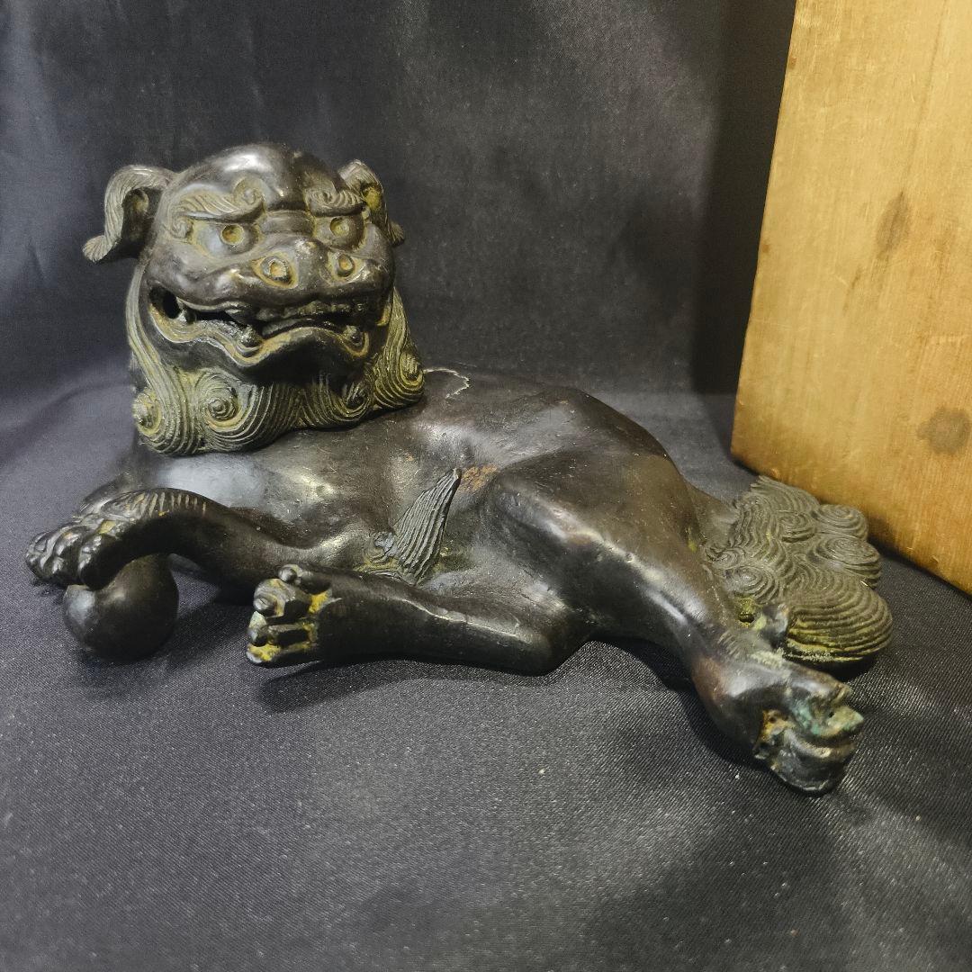 中国古美術 古銅宣徳香炉 臥獅炉 時代物 香道骨董 コレクター放出美品 茶道具
