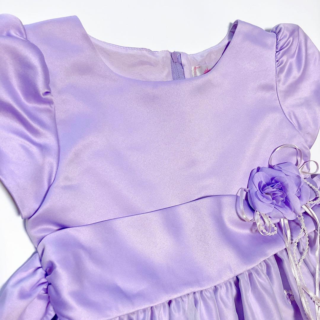 ラベンダー 刺繍 120 セレモニー 入学 卒園 発表会 フォーマル