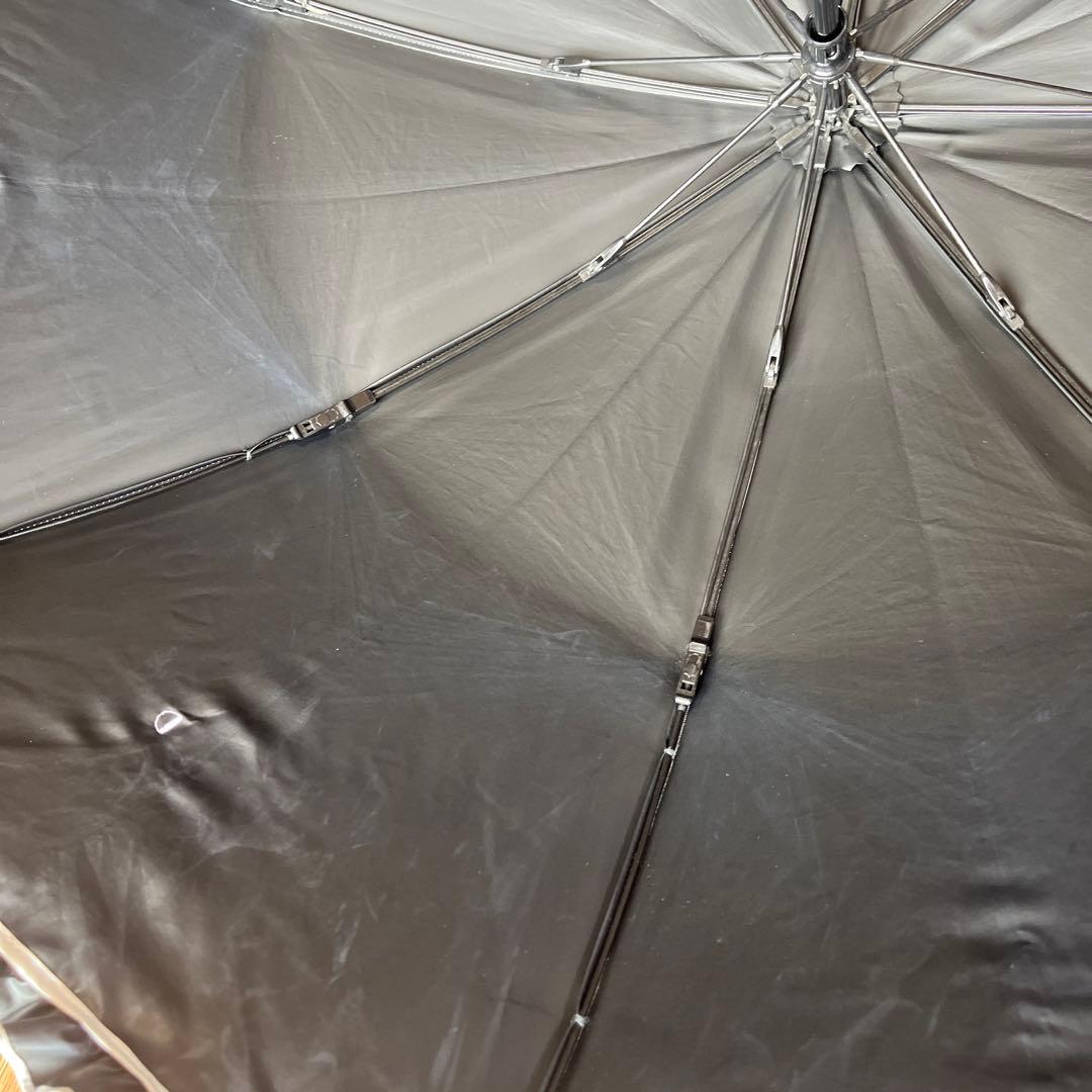 サンバリア100 日傘 フリル2段折 木曲がり手元 ホワイト 折り畳み日傘
