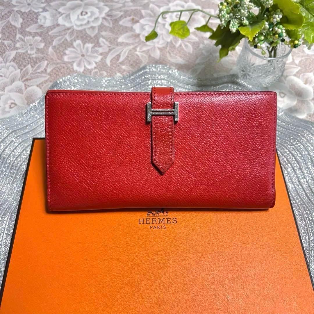 極美品★HERMES エルメス べアン デュプリ 三つ折り長財布★正規品