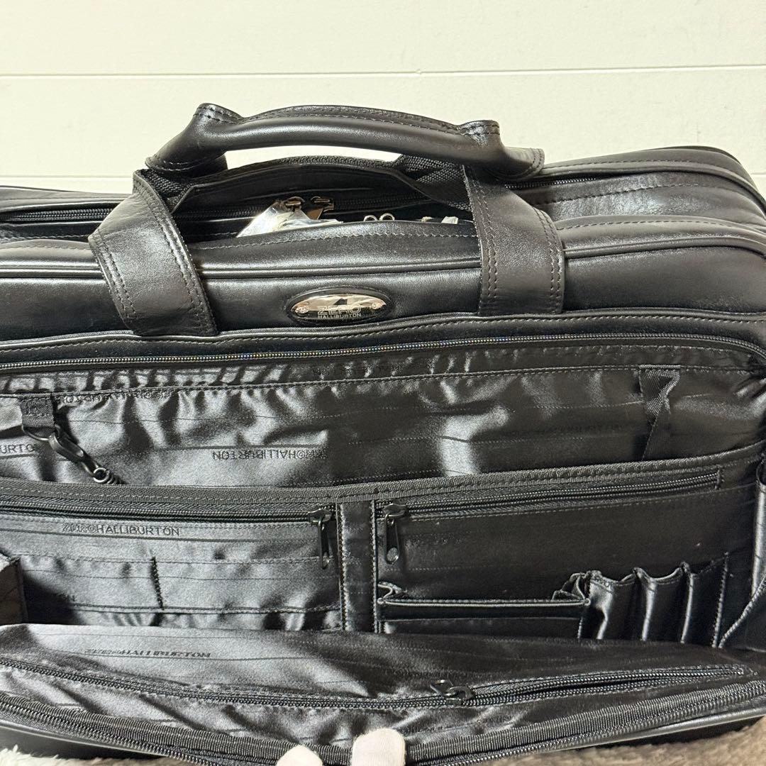 未使用✨ゼロハリバートン　レザー　ビジネスバッグ　ブラック　大容量　2way