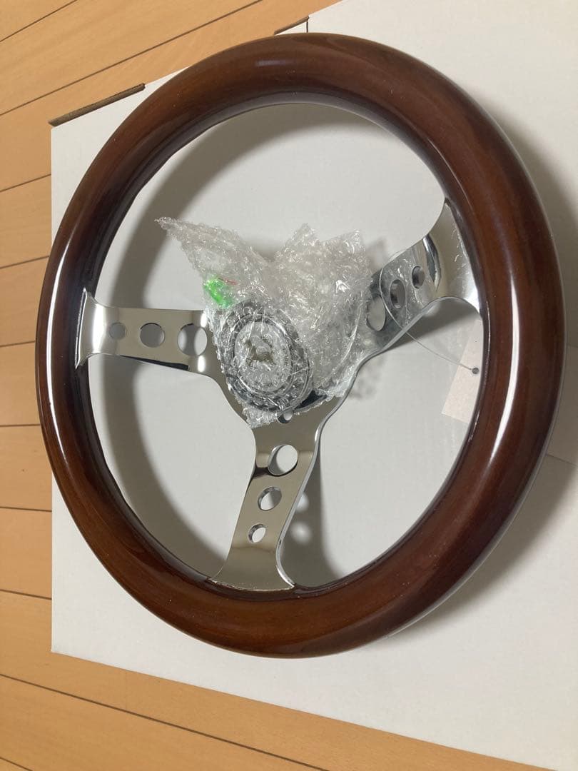 当時物 デッドストック 新品 小径ステアリング 29 パイ ウッド 29cm