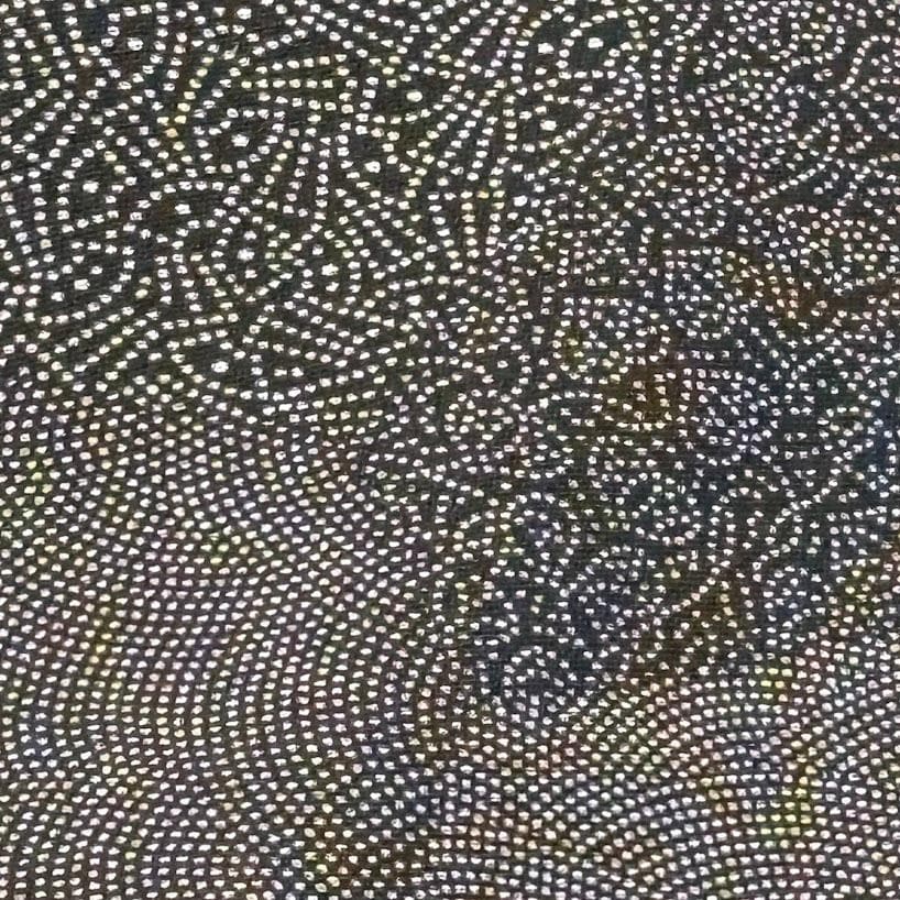 藤　江戸小紋　寄せ柄　ちりめん　裄66㎝　美品　黒色系　正絹　K802