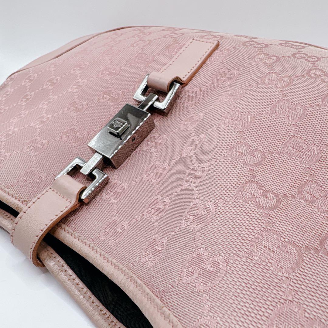 【希少】GUCCI ジャッキー GG セミショルダーバッグ ピンク 保存袋付き