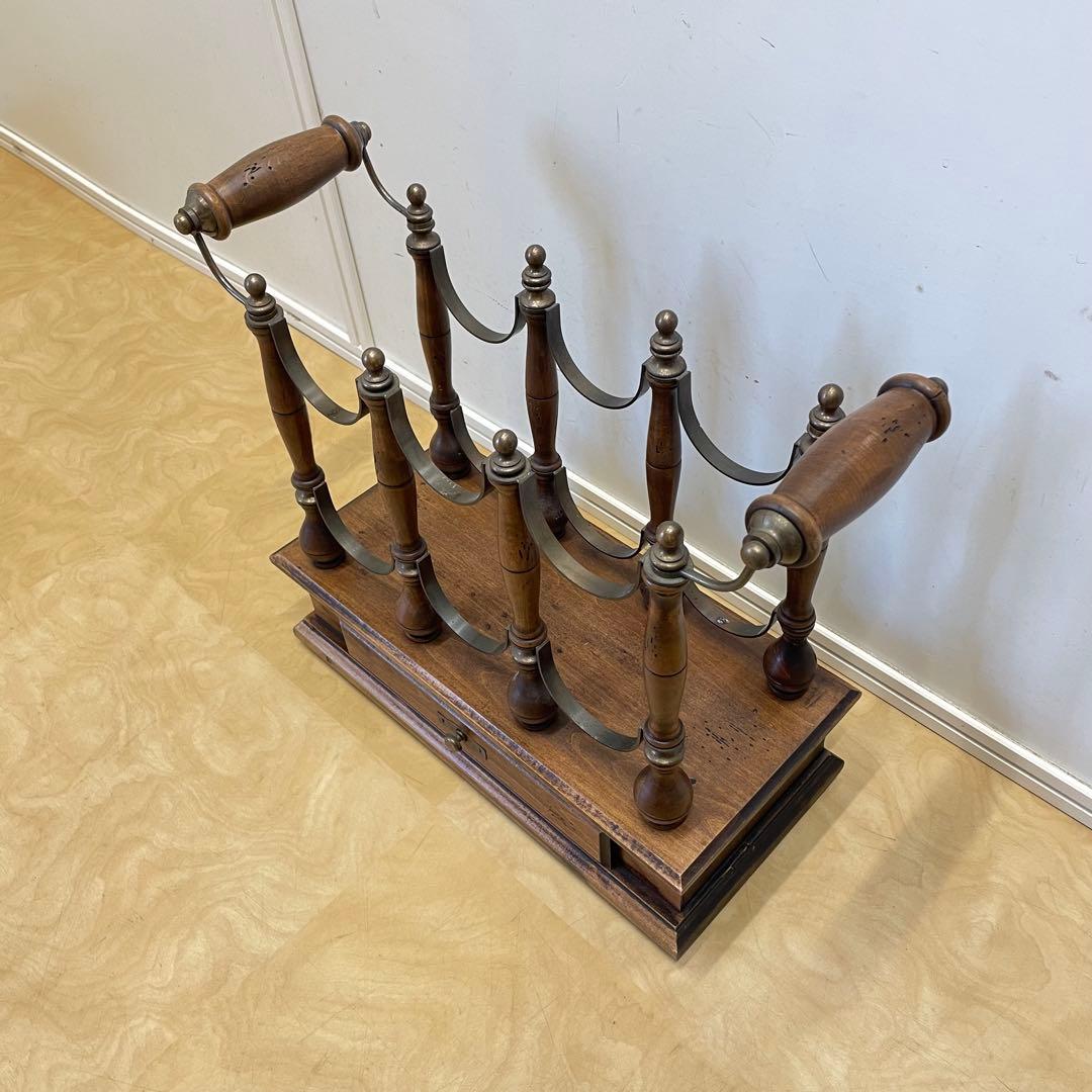 イタリア製 ワインラック ボトルホルダー 6本収納 引き出し アンティーク