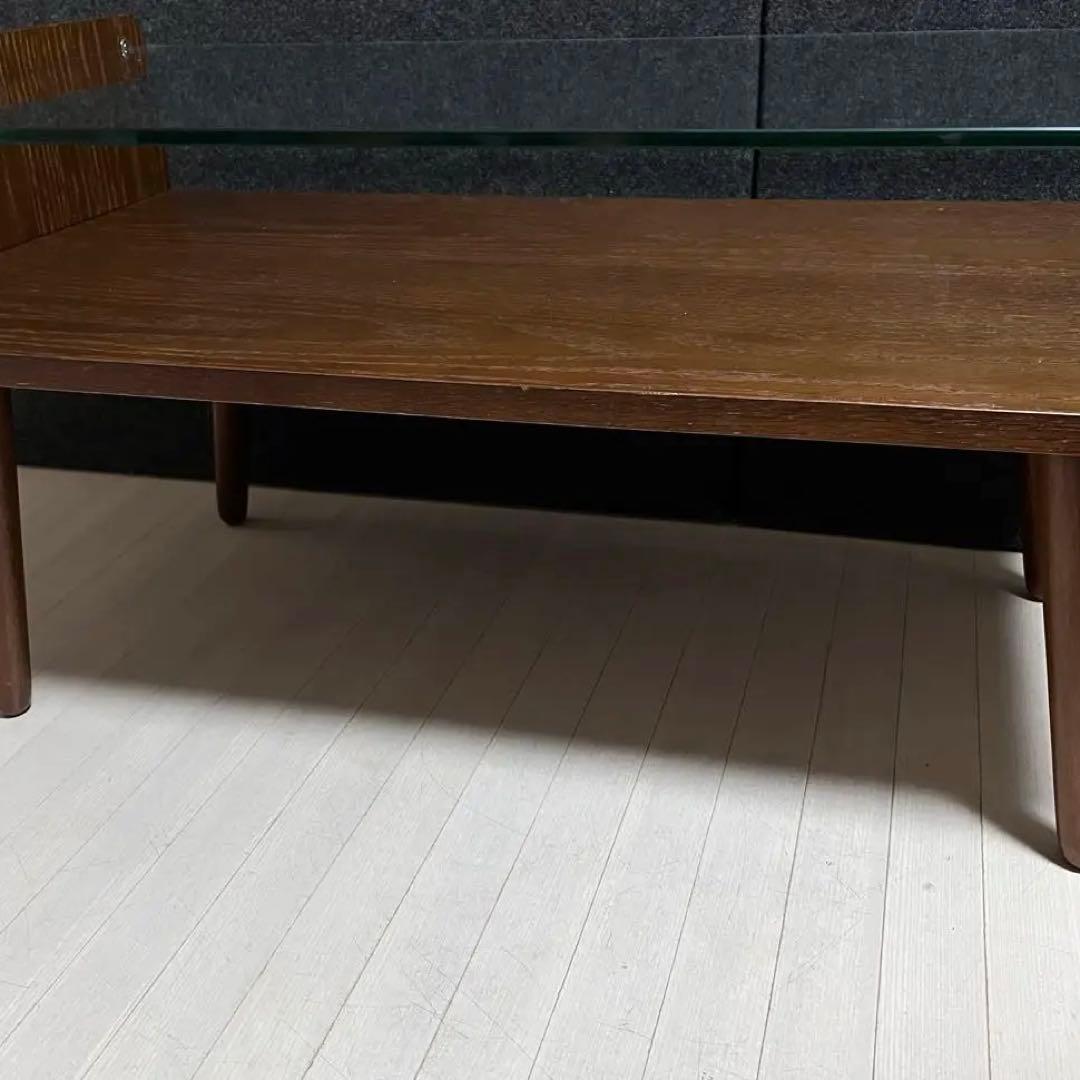 天然木　オーク材　Gigi ジジ　ガラステーブル　センターテーブル　アンティーク