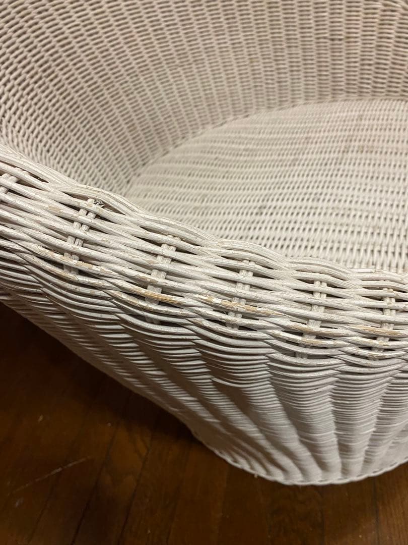 希少♦️ホワイト ラタン♦️高級 エッグチェア♦️リゾート ガーデンチェア♦️送料込