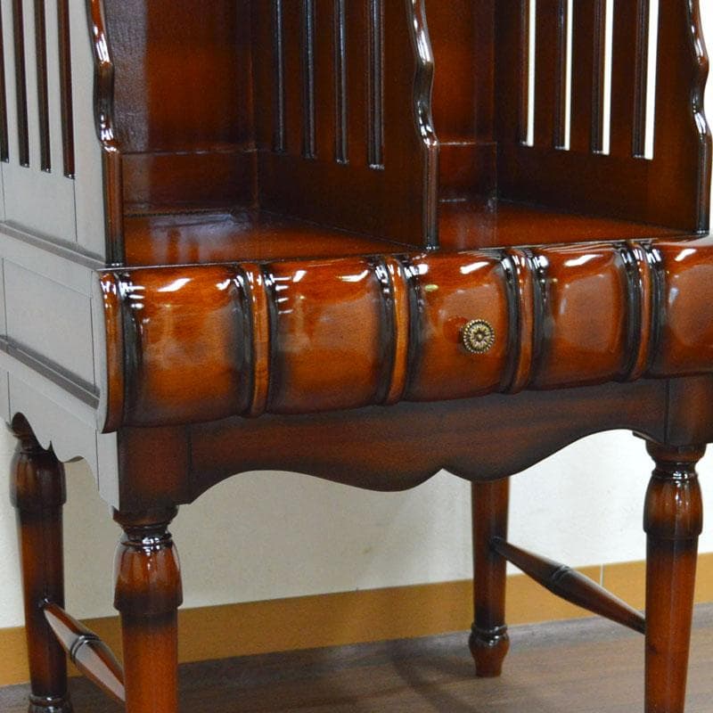 マホガニー ベッドサイドテーブル ミニ本棚 完成品 ナイトテーブル アンティーク