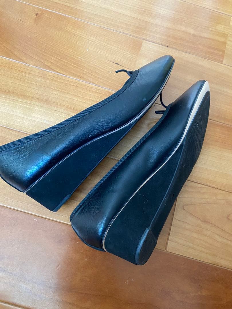 Repetto ブラック バレエシューズ ウェッジソール 40 美品