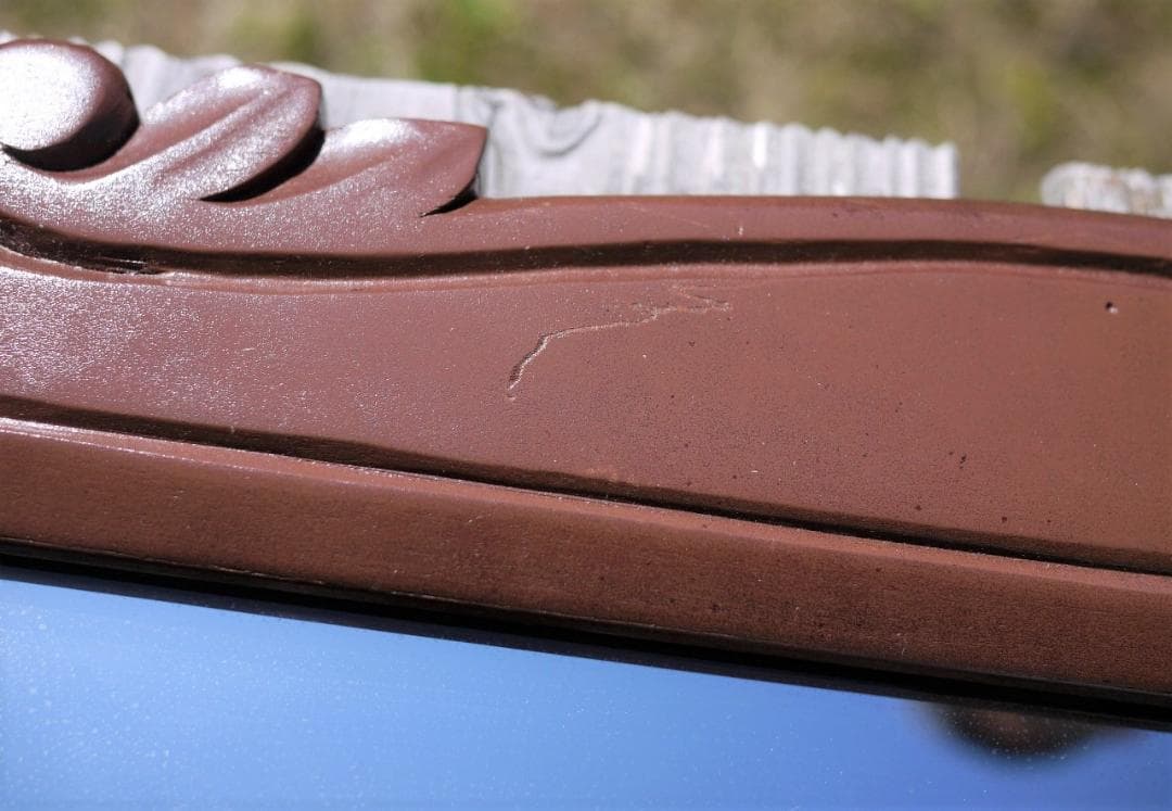 木彫り壁掛け鏡 レリーフウォールミラー 唐木ローズウッド 昭和家具